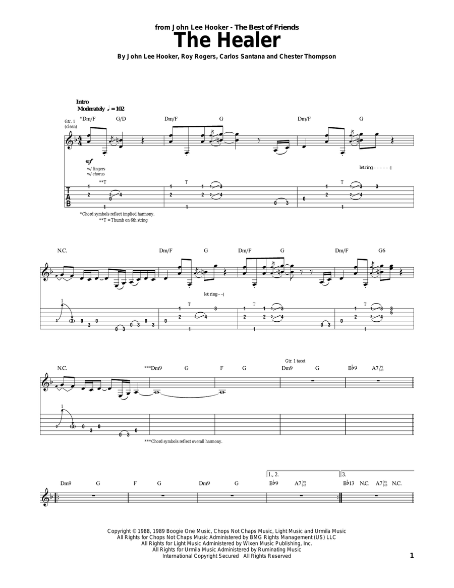 The Healer Acoustic Guitar scores gallery preview page 1