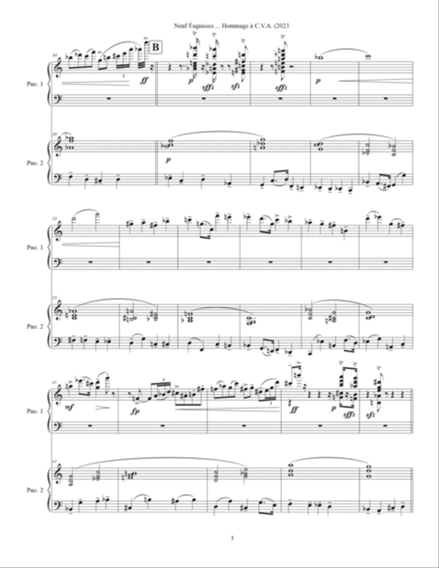 Neuf Ésquisses ... Hommage à C.V.A. (2023) Chamber Music scores gallery preview page 5