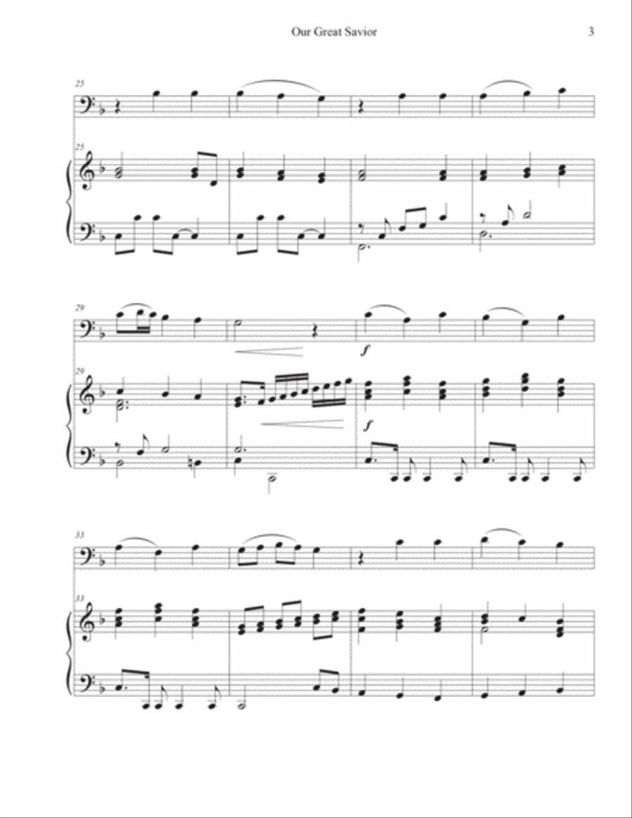 Our Great Savior (Cello-Piano) Piano scores gallery preview page 3