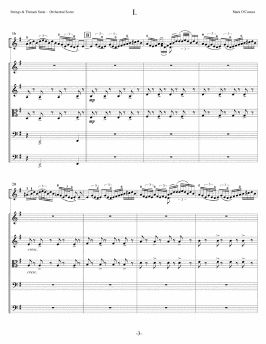 Strings & Threads Suite (score - for violin and string orchestra) String Orchestra scores gallery preview page 6