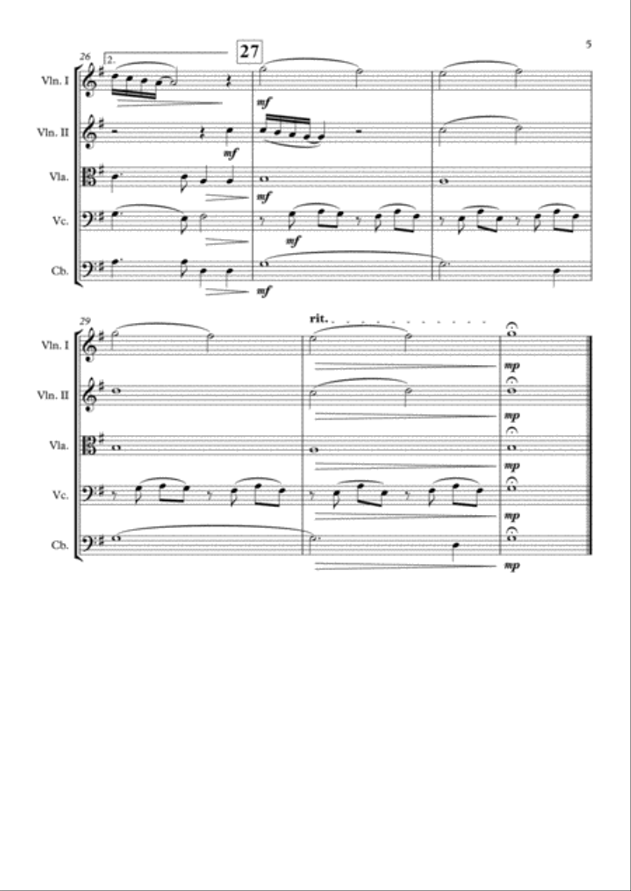 Happy New Year String Quintet scores gallery preview page 6