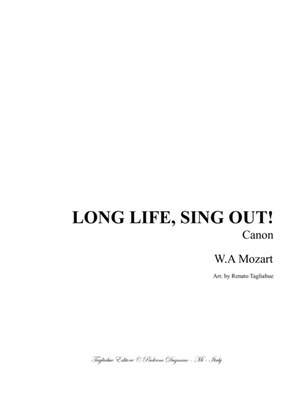 Book cover for LONG LIFE, SING OUT! - MOZART - CANON - Arr. for Brass Quartet