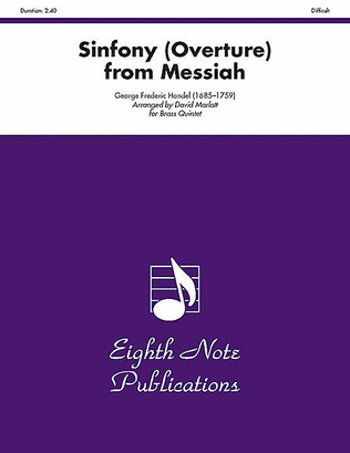 Book cover for Sinfony (Overture) (from Messiah)