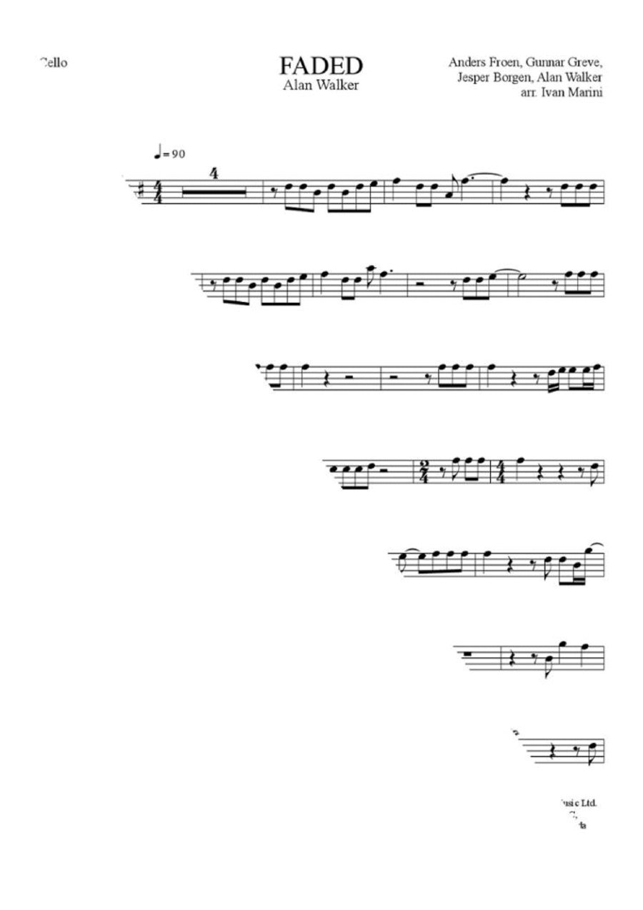 Faded Cello Solo scores gallery preview page 1