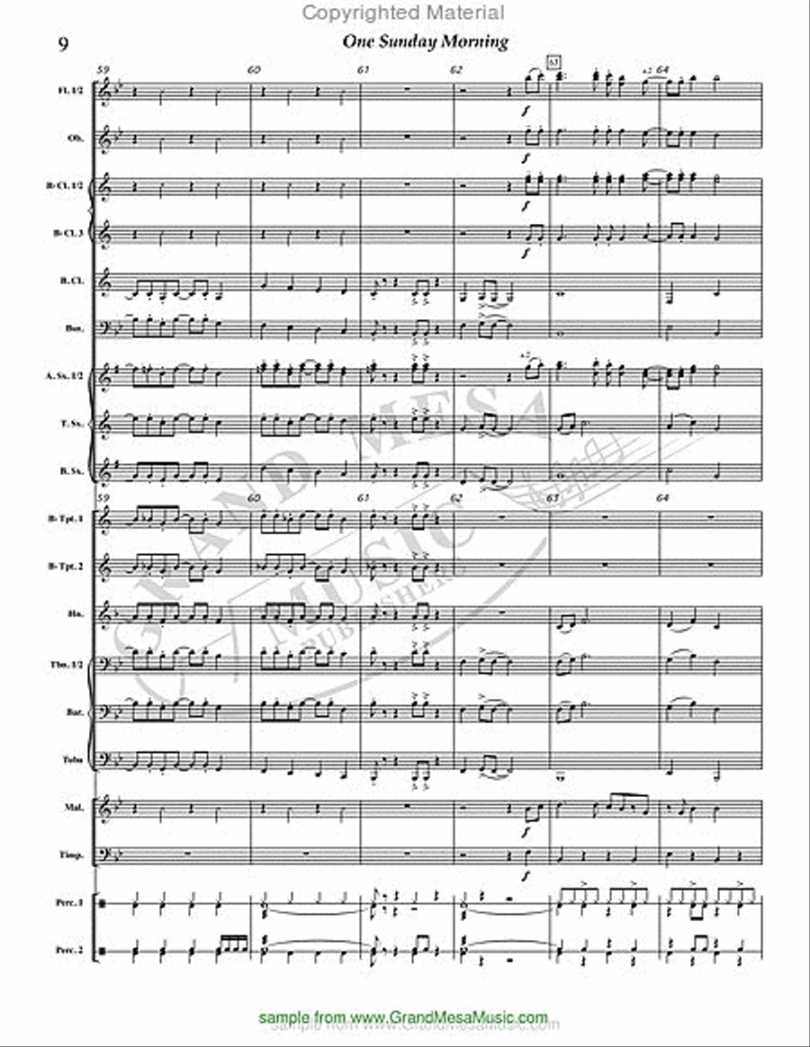One Sunday Morning Concert Band scores gallery preview page 10