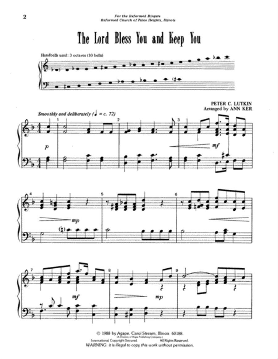 The Lord Bless You and Keep You 3-Octaves scores gallery preview page 2