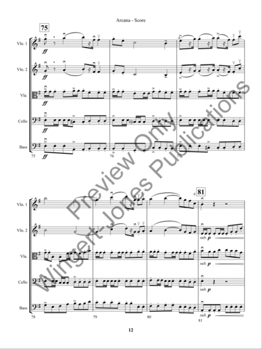 Arcana (Score) String Orchestra scores gallery preview page 15