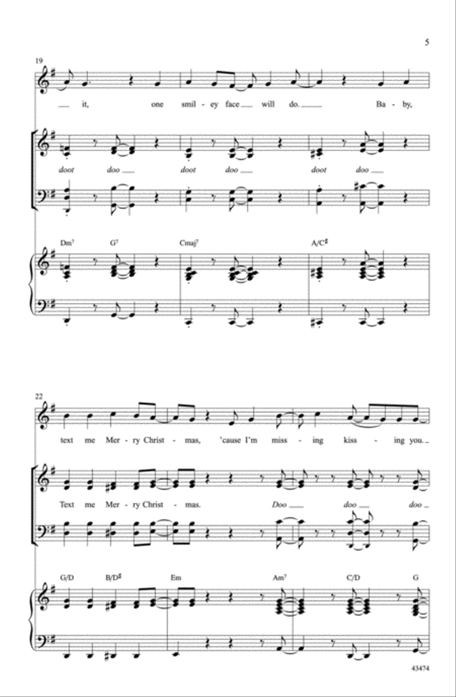 Text Me Merry Christmas A Cappella scores gallery preview page 4