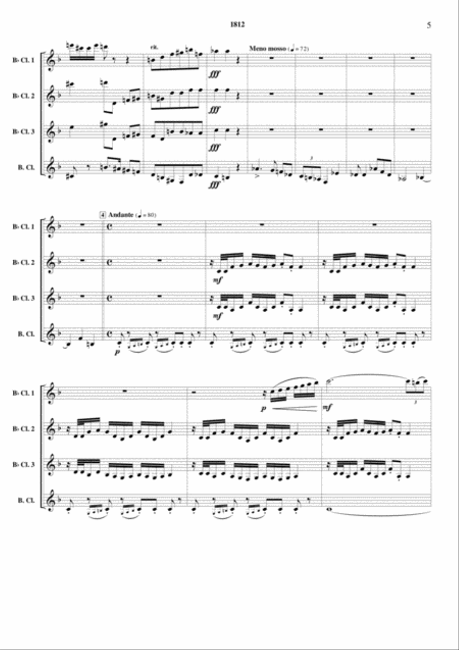 1812 Clarinet Quartet scores gallery preview page 6