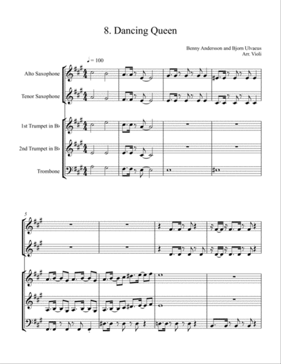 Dancing Queen Dancing Queen Small Ensemble scores gallery preview page 1