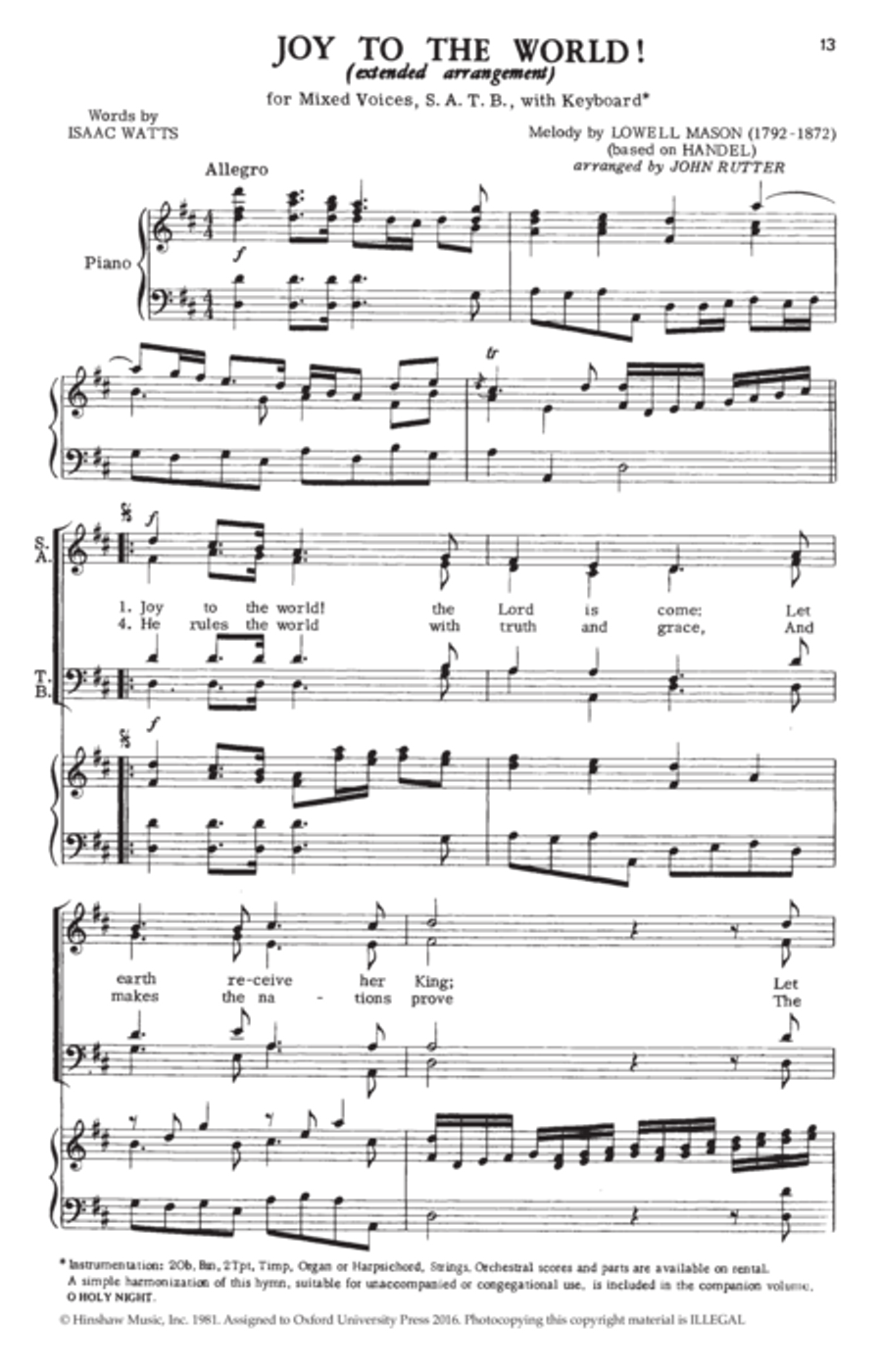 Joy to the World 4-Part scores gallery preview page 5