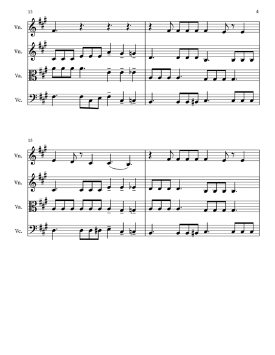 Hold The Line String Quartet scores gallery preview page 4