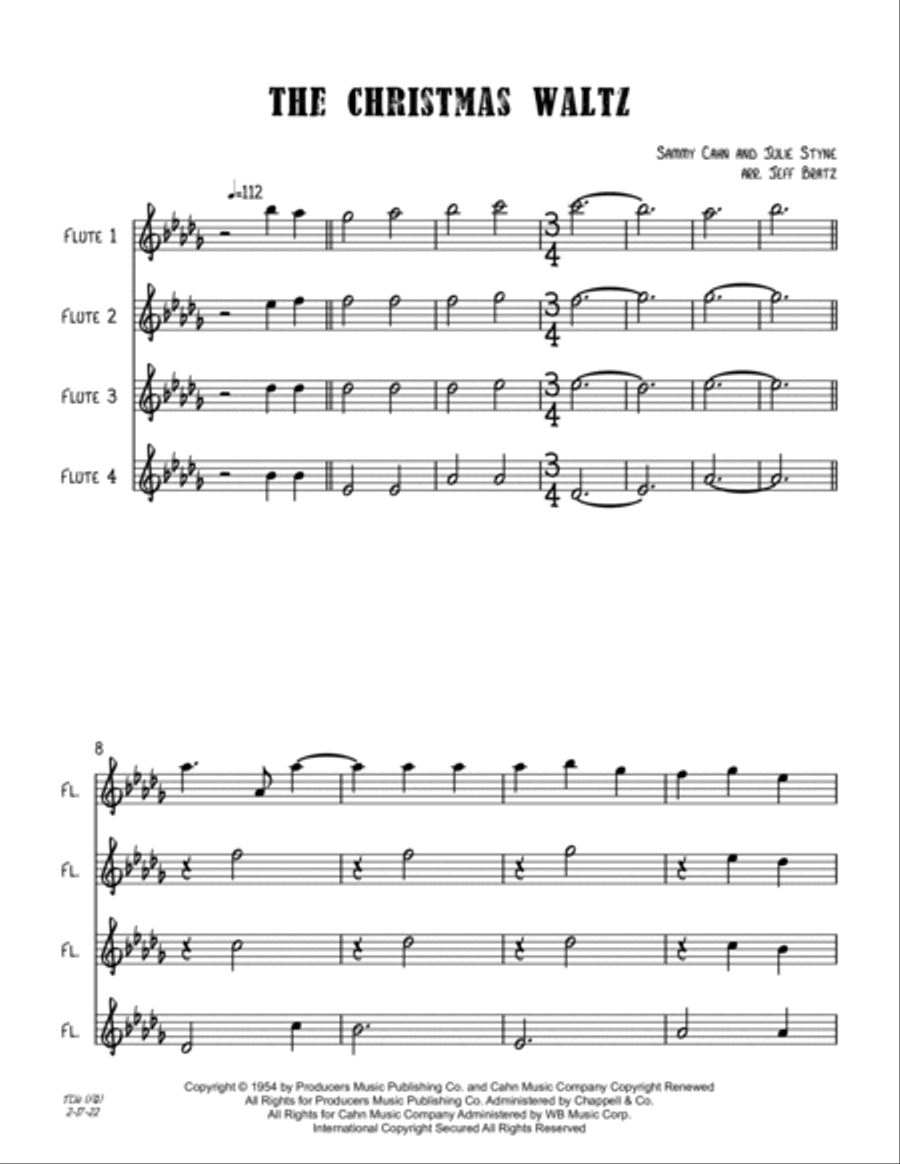 The Christmas Waltz Woodwind Quartet scores gallery preview page 2