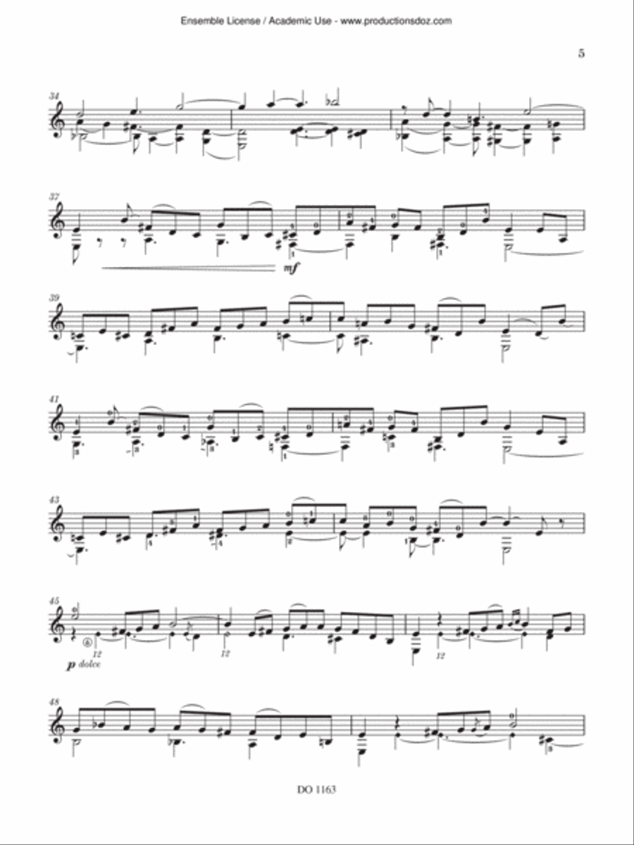 Chaconne Classical Guitar scores gallery preview page 5