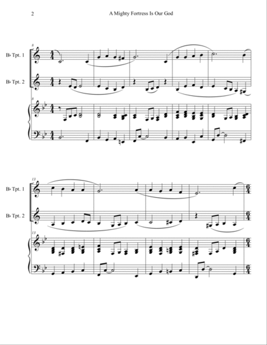 20 Greatest Hymns for 2 Trumpets with Piano Accompaniment Trumpet Duet scores gallery preview page 4