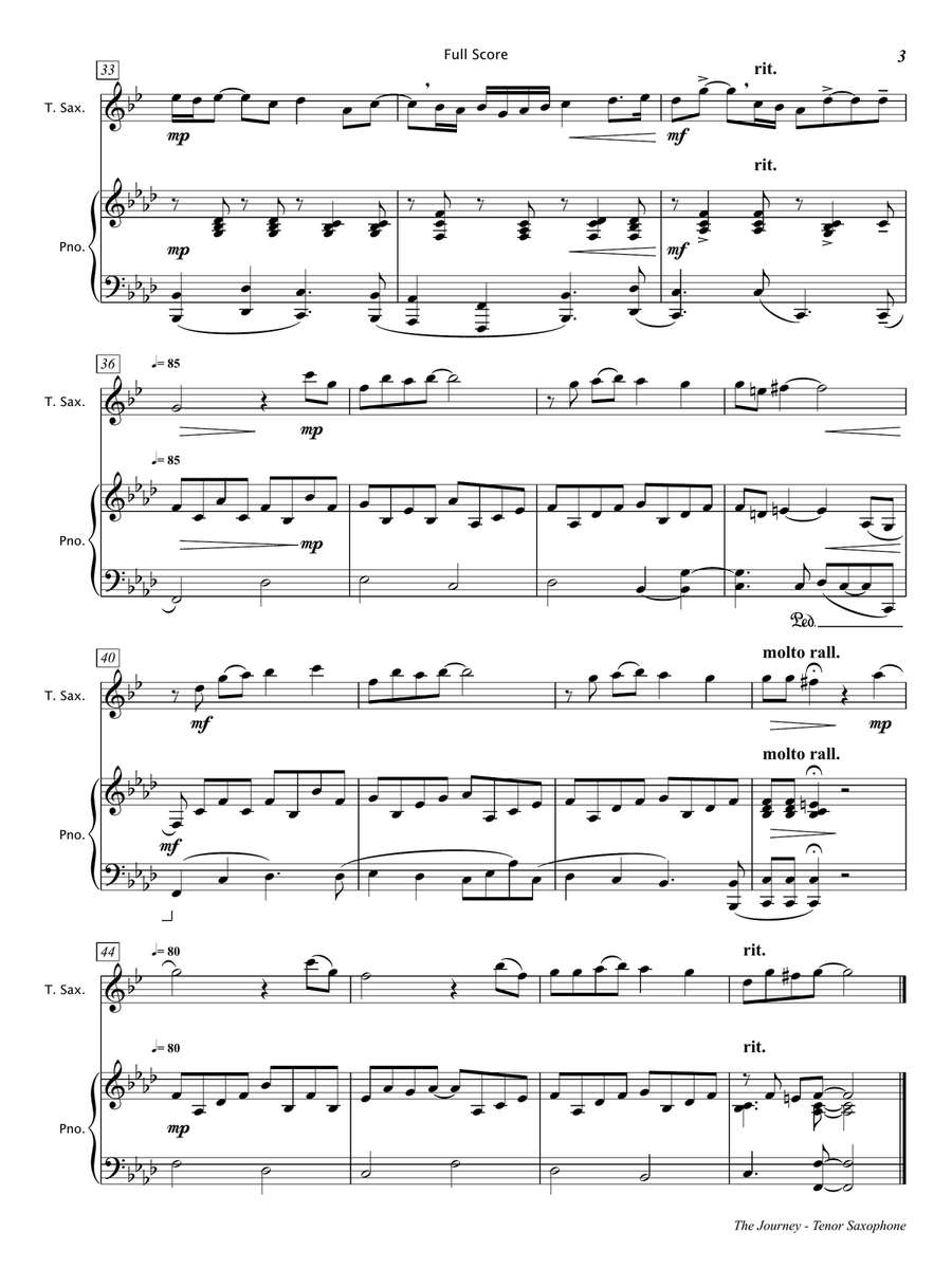 The Journey (Tenor Saxophone & Piano) Chamber Music scores gallery preview page 4