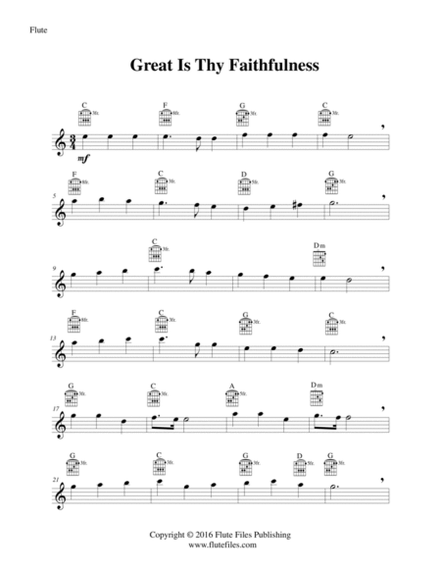 Great Is Thy Faithfulness - Flute Solo with Guitar Chords image number null