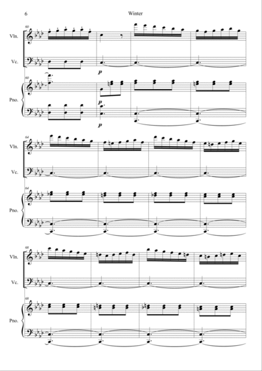 The Four Seasons: Winter 3rd Movement Piano Trio scores gallery preview page 6