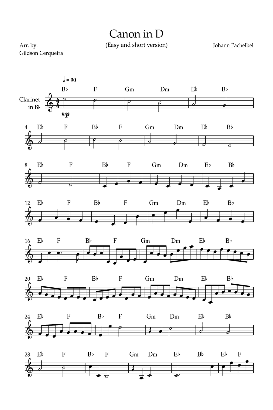 Canon in D Chamber Music scores gallery preview page 1