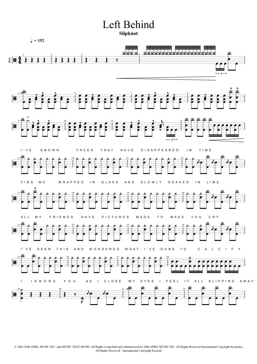 Left Behind Drum Set scores gallery preview page 1