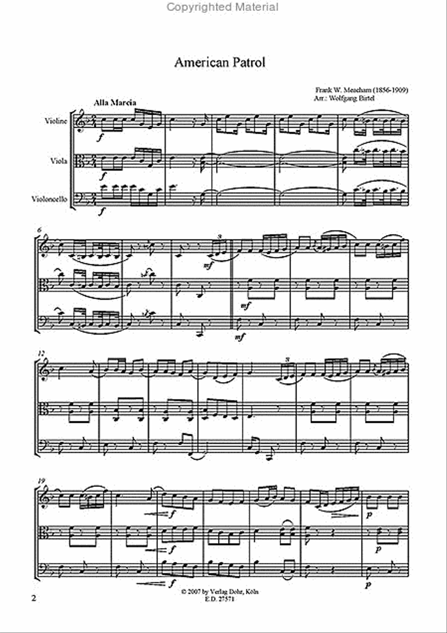 American Patrol (für Streichtrio) String Trio scores gallery preview page 2