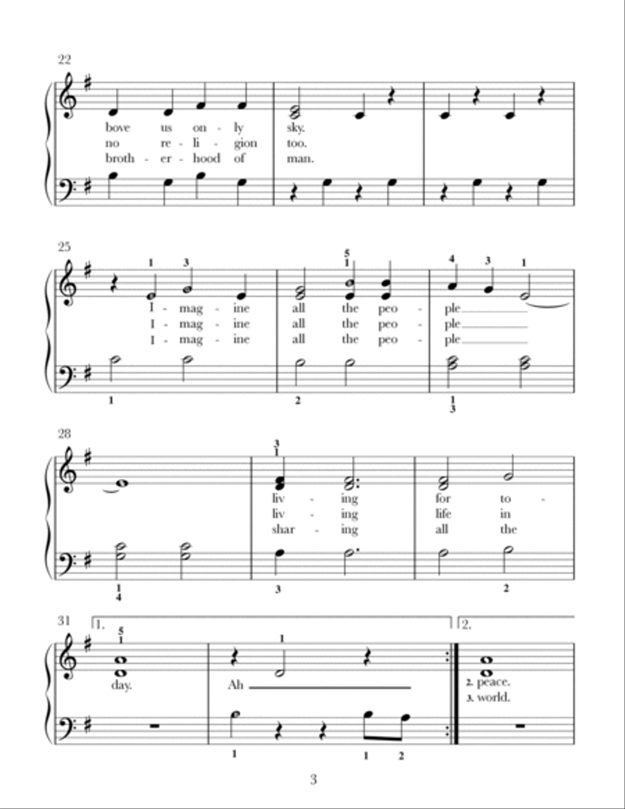 Imagine Easy Piano scores gallery preview page 3