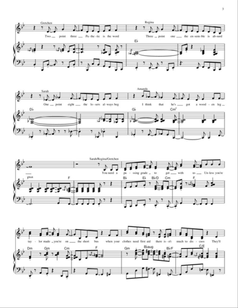 Passing Grade - Relative Talent, the musical SSA scores gallery preview page 3