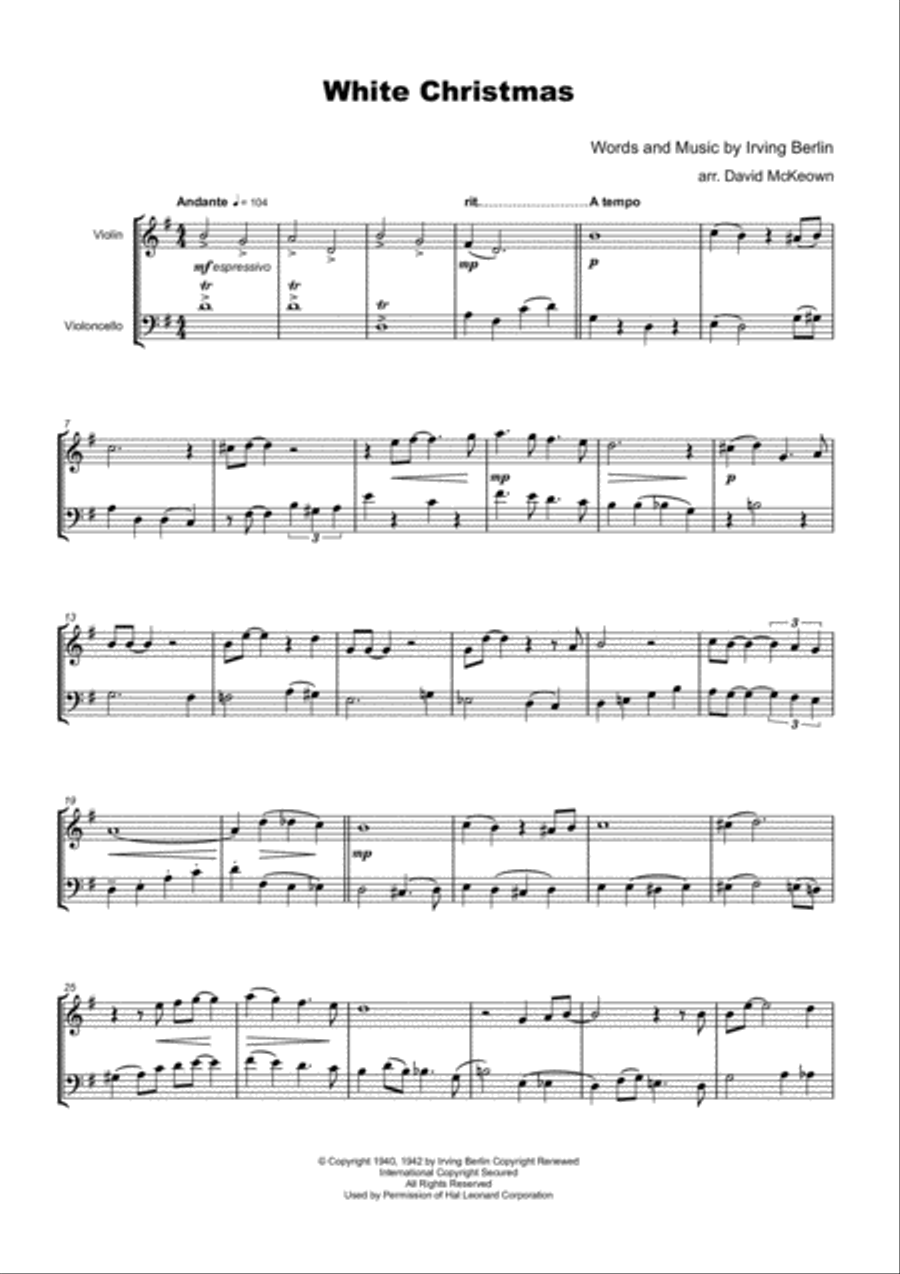 White Christmas String Duet scores gallery preview page 2