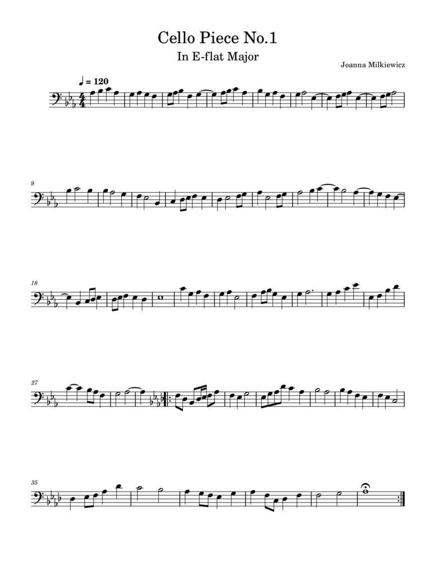 Cello Piece No.1 in E-flat Major