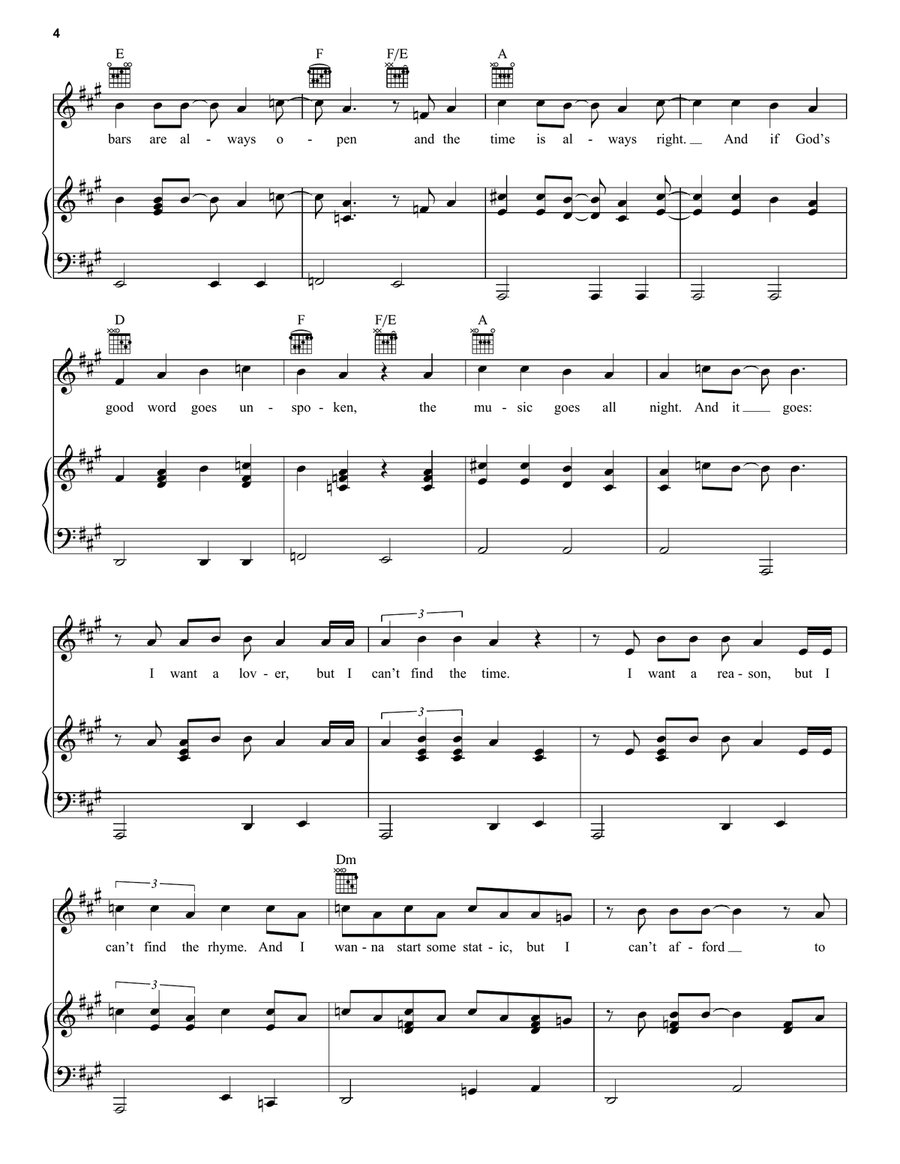 Don't Push Piano, Vocal, Guitar scores gallery preview page 4