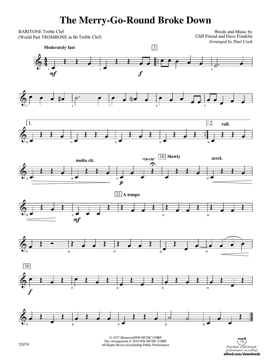 The Merry-Go-Round Broke Down: (World Part) Baritone T.C.
