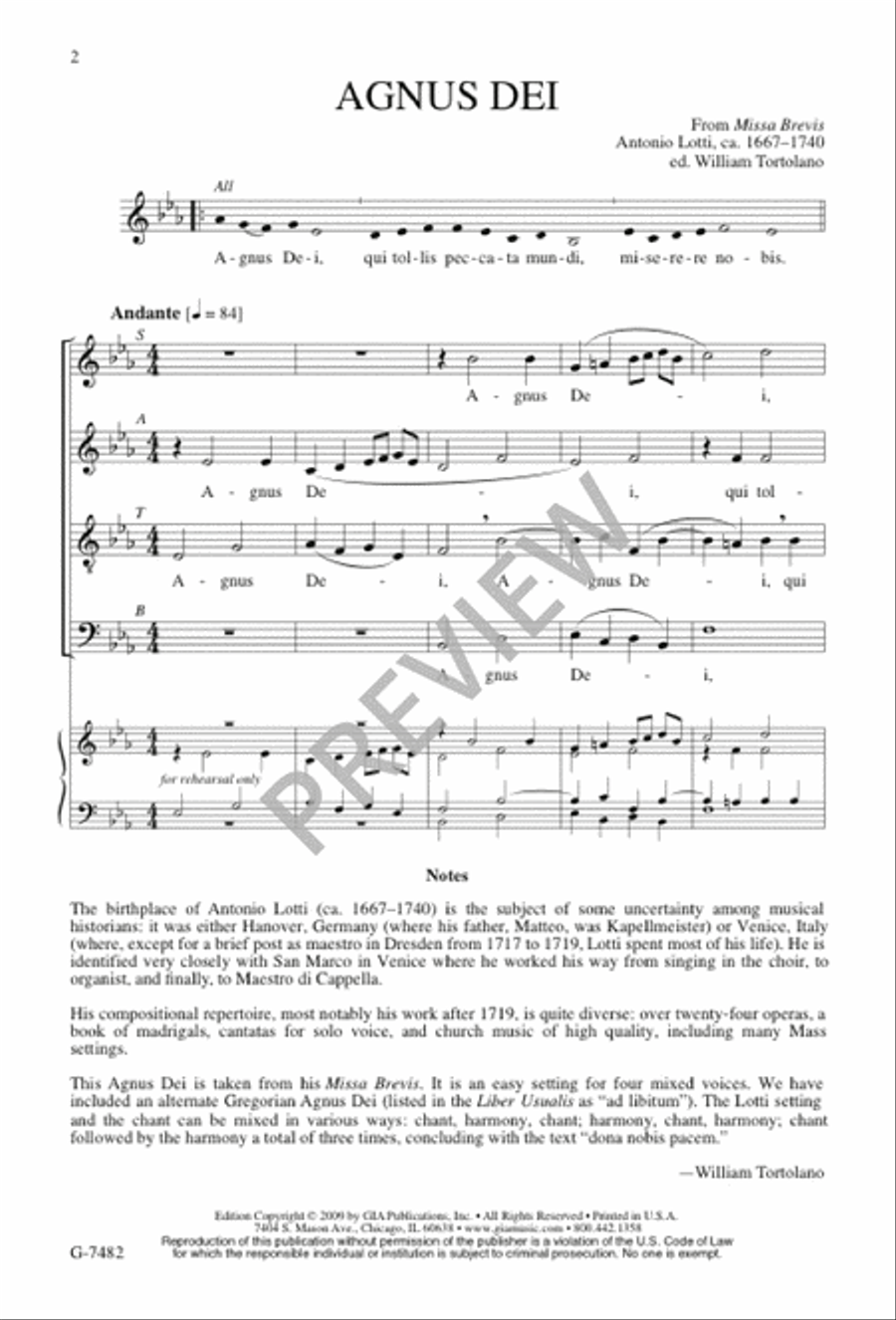 Agnus Dei Agnus Dei 4-Part scores gallery preview page 2