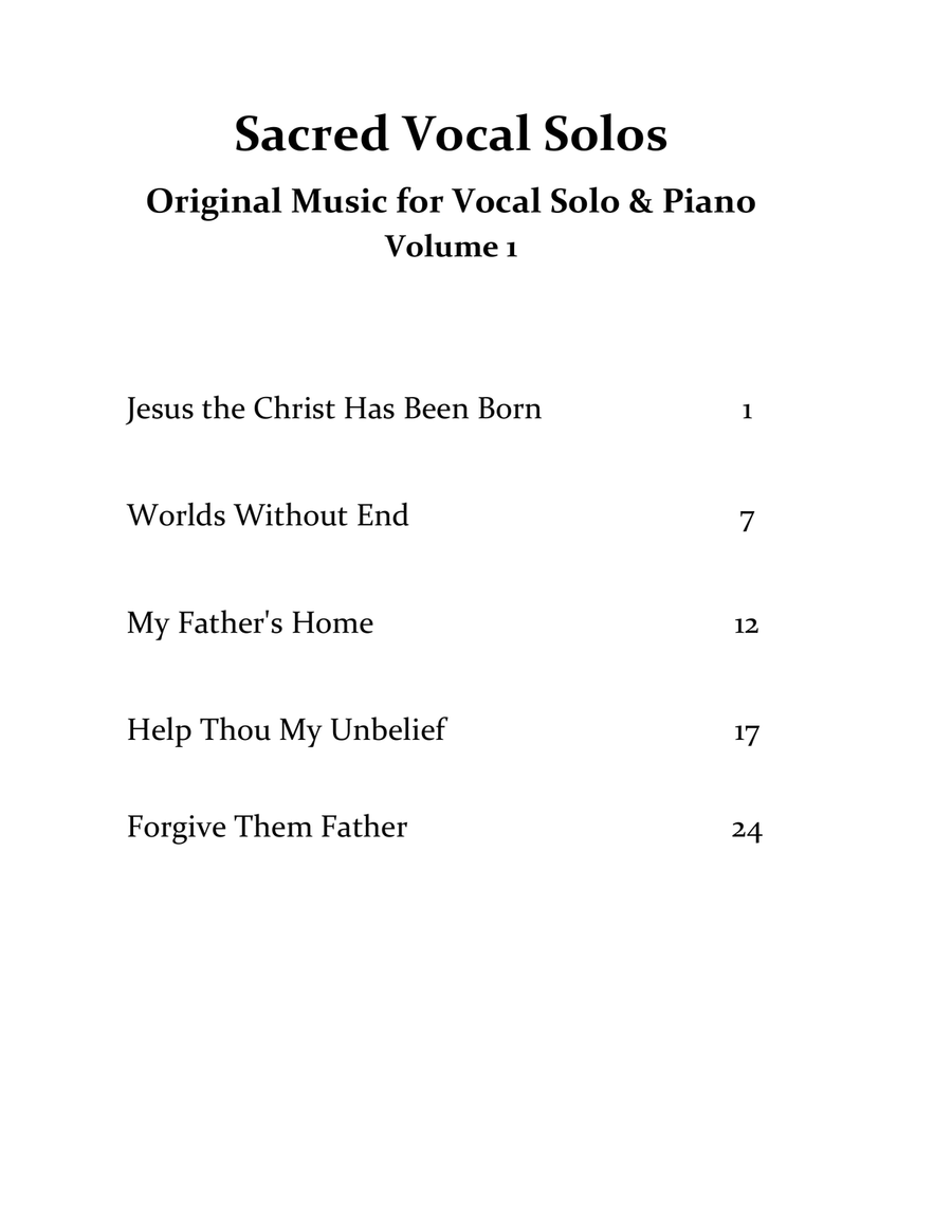 Sacred Vocal Solos for soprano or tenor solo with piano accompaniment - Volume 1 Unison Choir scores gallery preview page 3