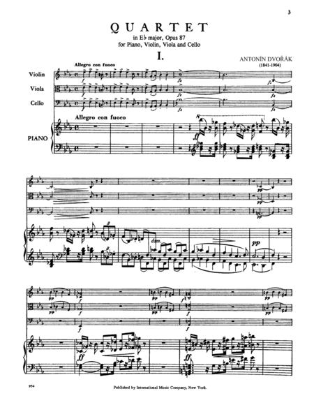 Quartet In E Flat Major, Opus 87