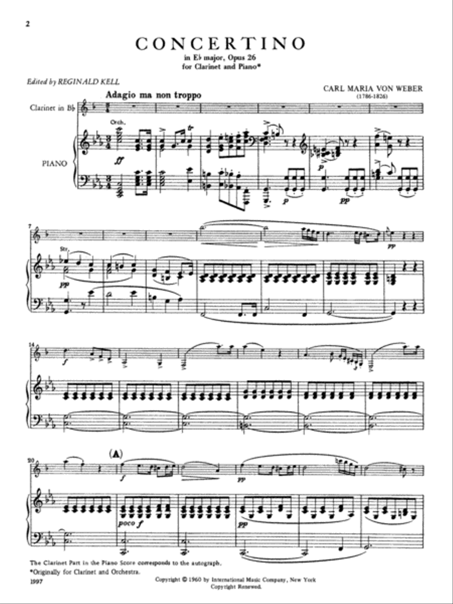 Concertino In E Flat Major, Opus 26 Clarinet Solo scores gallery preview page 2