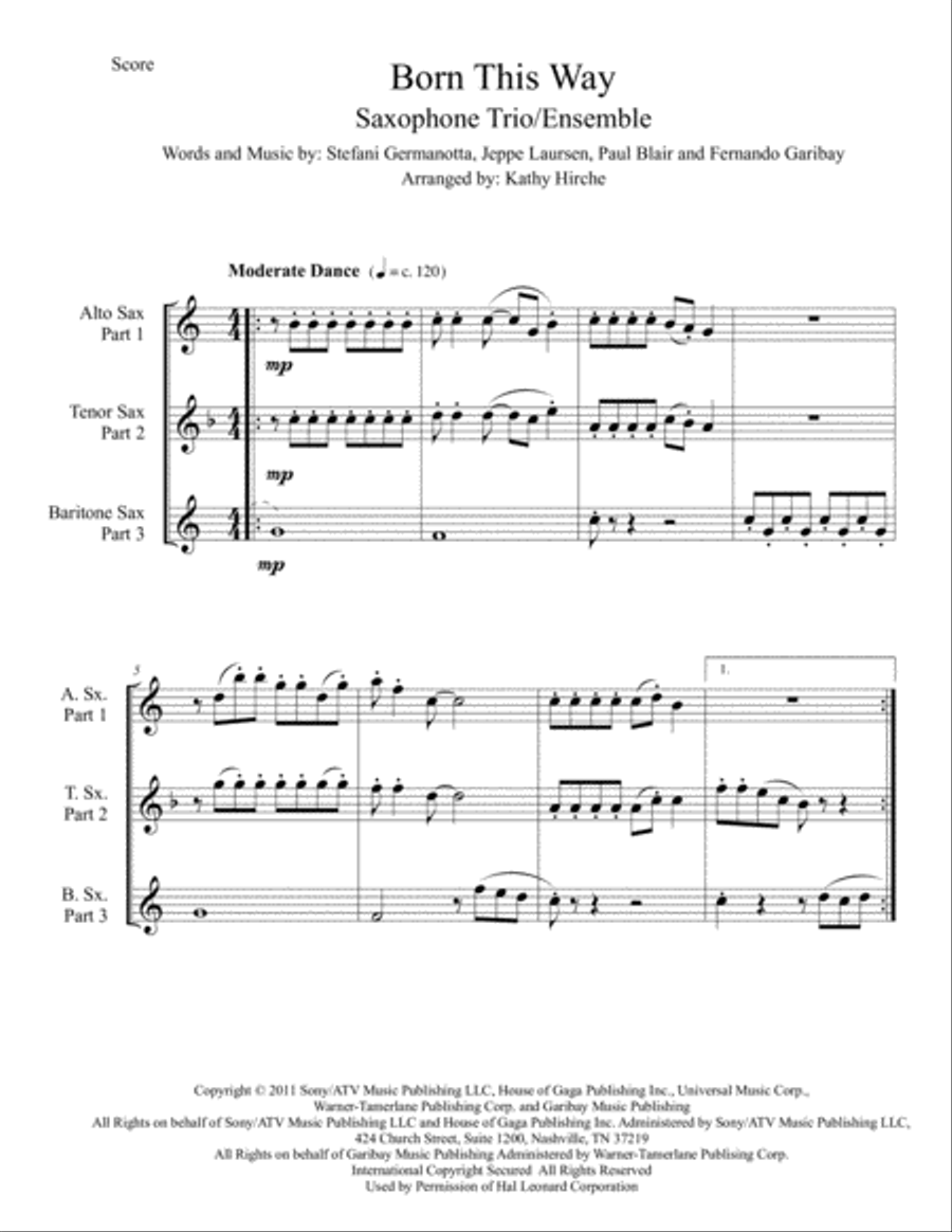 Born This Way Small Ensemble scores gallery preview page 2