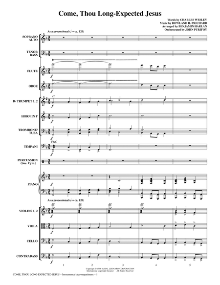 Come, Thou Long-Expected Jesus - Full Score