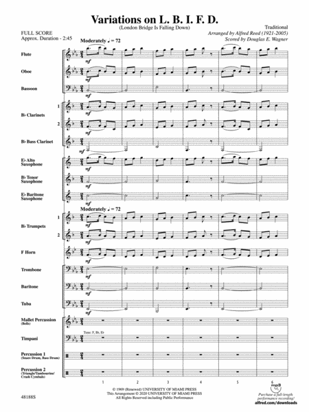 Variations on L. B. I. F. D.: Score