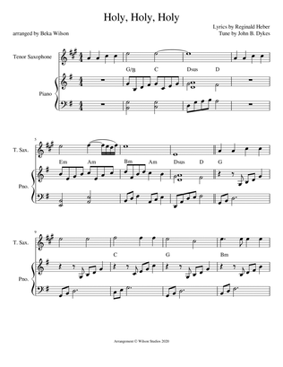 Holy, Holy, Holy--tenor sax solo