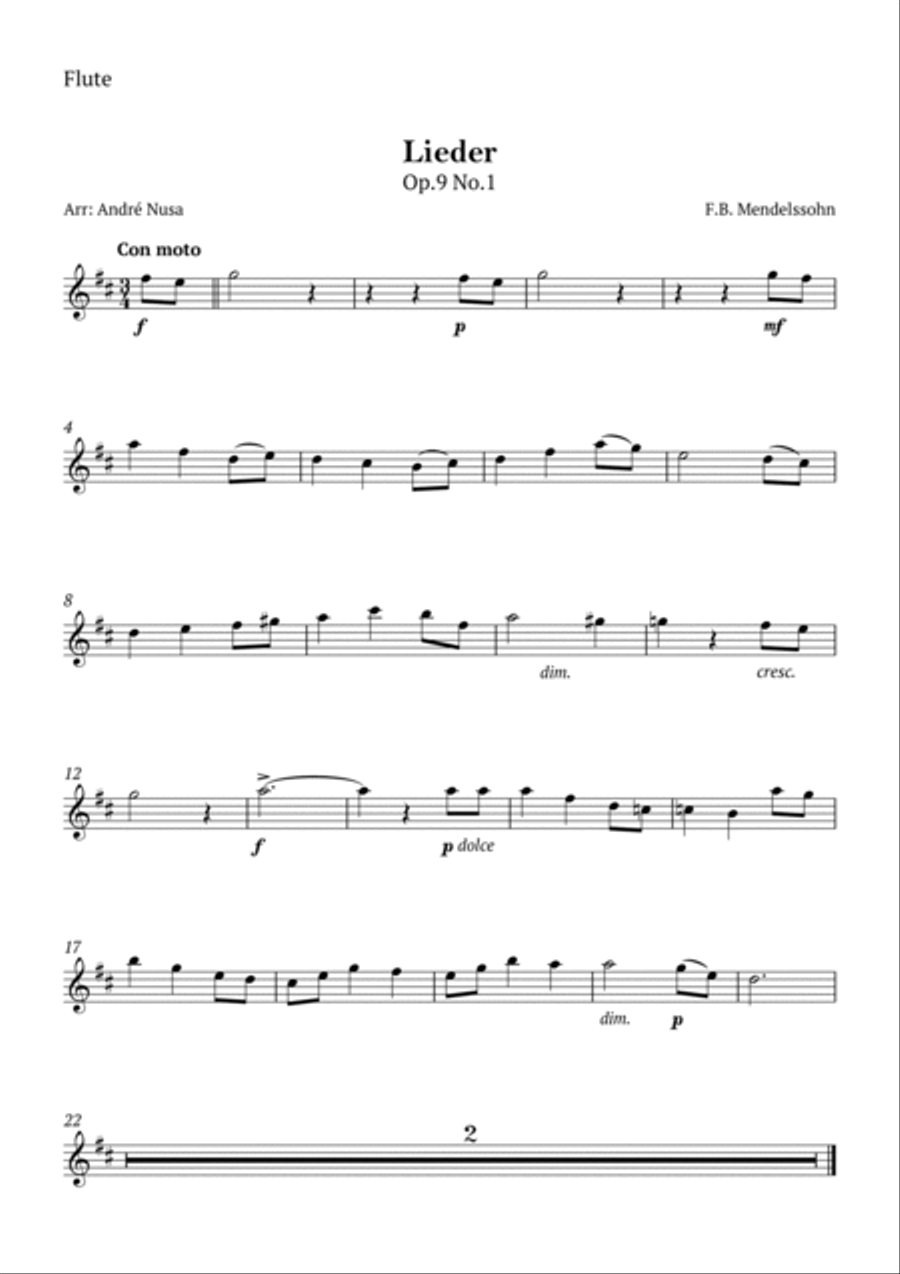 Lieder Op.9 No.1 Chamber Music scores gallery preview page 3
