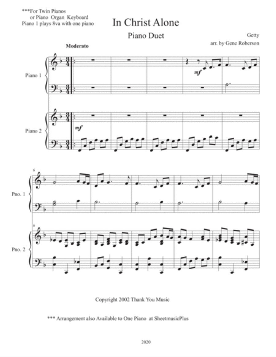 In Christ Alone Easy Piano scores gallery preview page 2