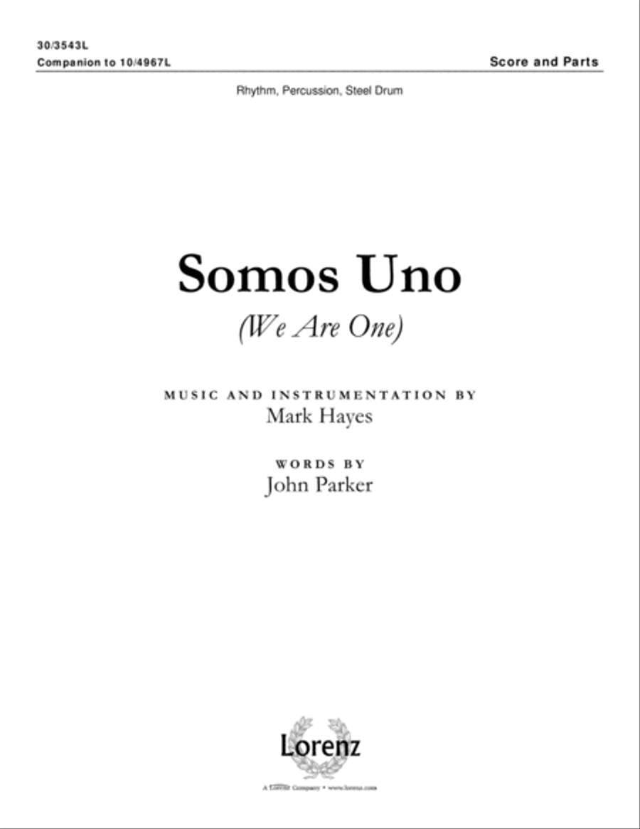 Somos Uno - Instrumental Ensemble Score and Parts Choir scores gallery preview page 2