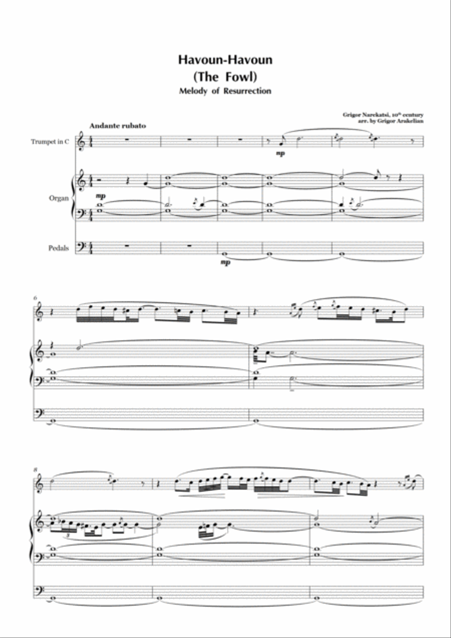 Havoun - Havoun (The Fowl) Trumpet Duet scores gallery preview page 1