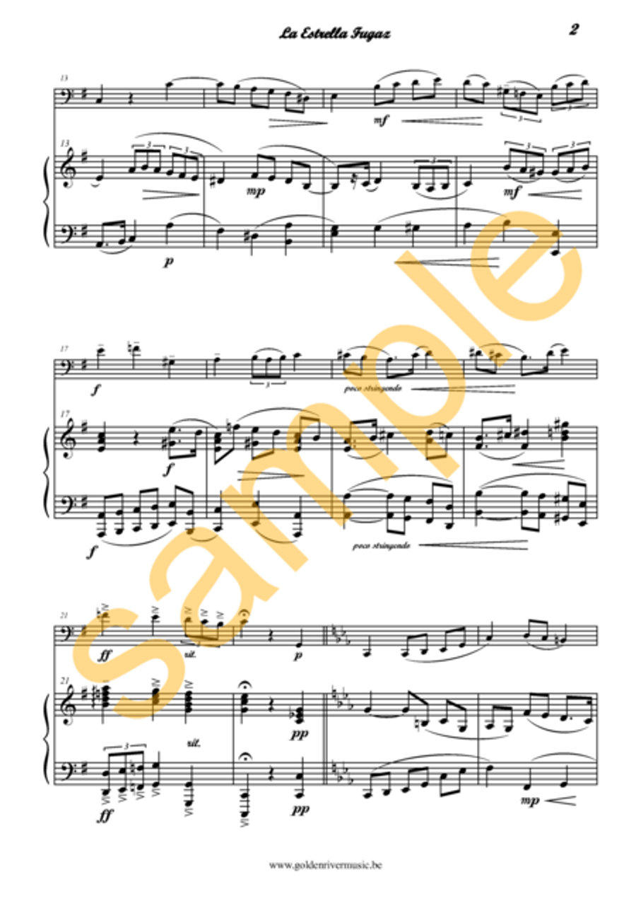 La Estrella Fugaz / Shooting Star for cello Clarinet Solo scores gallery preview page 3