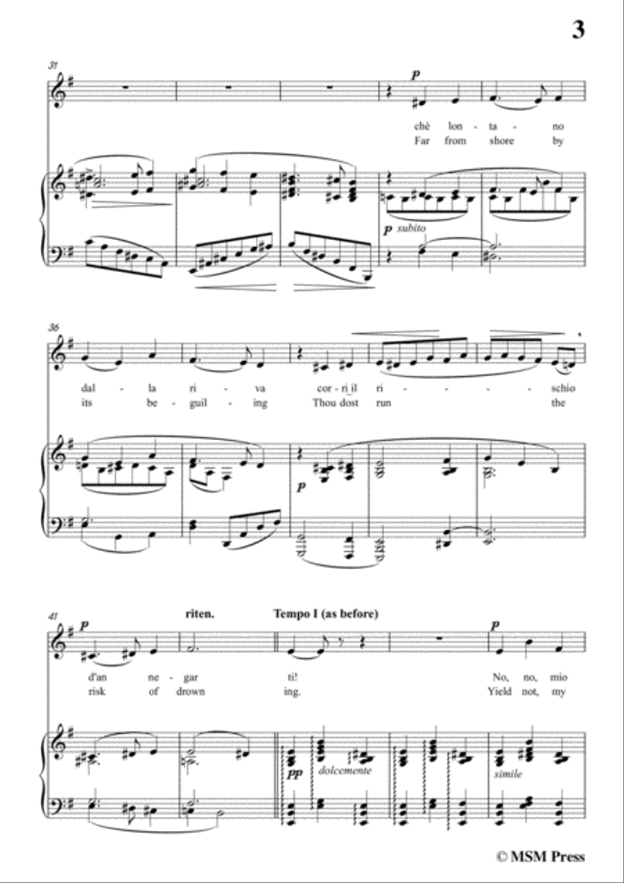 Carissimi-No,no,mio core,from 'A Cantata',in e minor,for Voice and Paino Voice scores gallery preview page 5