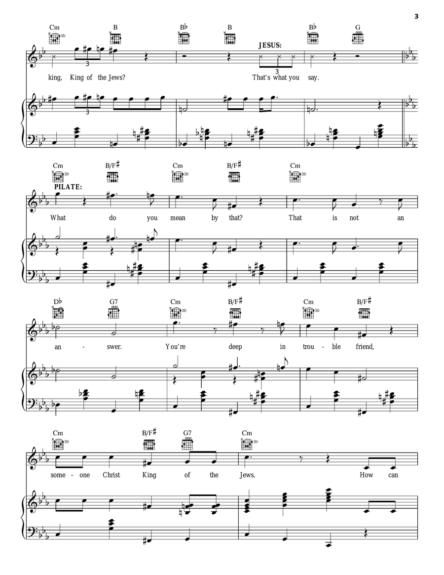Pilate And Christ Piano, Vocal, Guitar scores gallery preview page 3