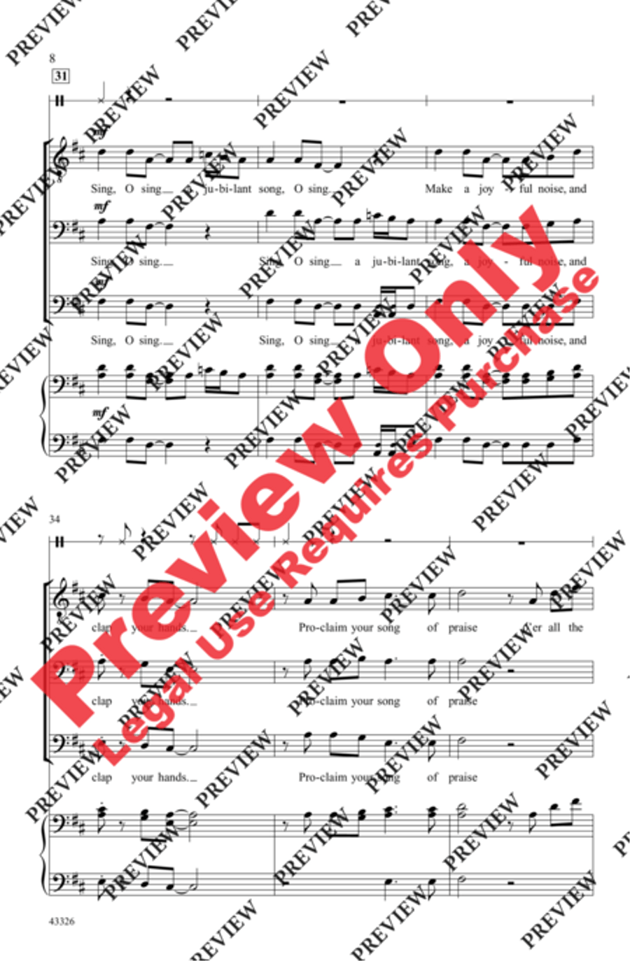 A Jubilant Song Men's Choir scores gallery preview page 8