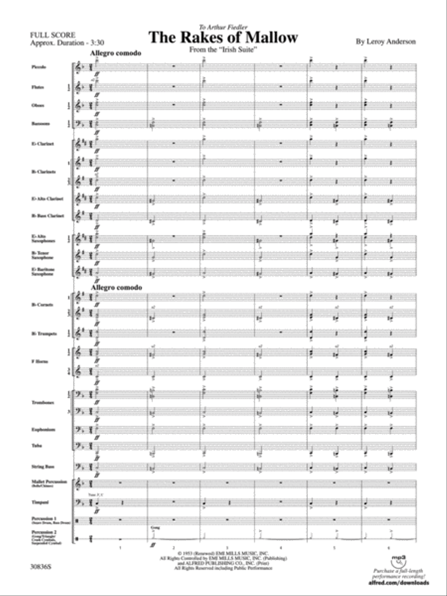 The Rakes of Mallow (from the Irish Suite) Concert Band scores gallery preview page 2
