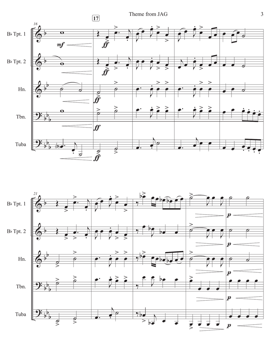 Jag Theme Brass Ensemble scores gallery preview page 3