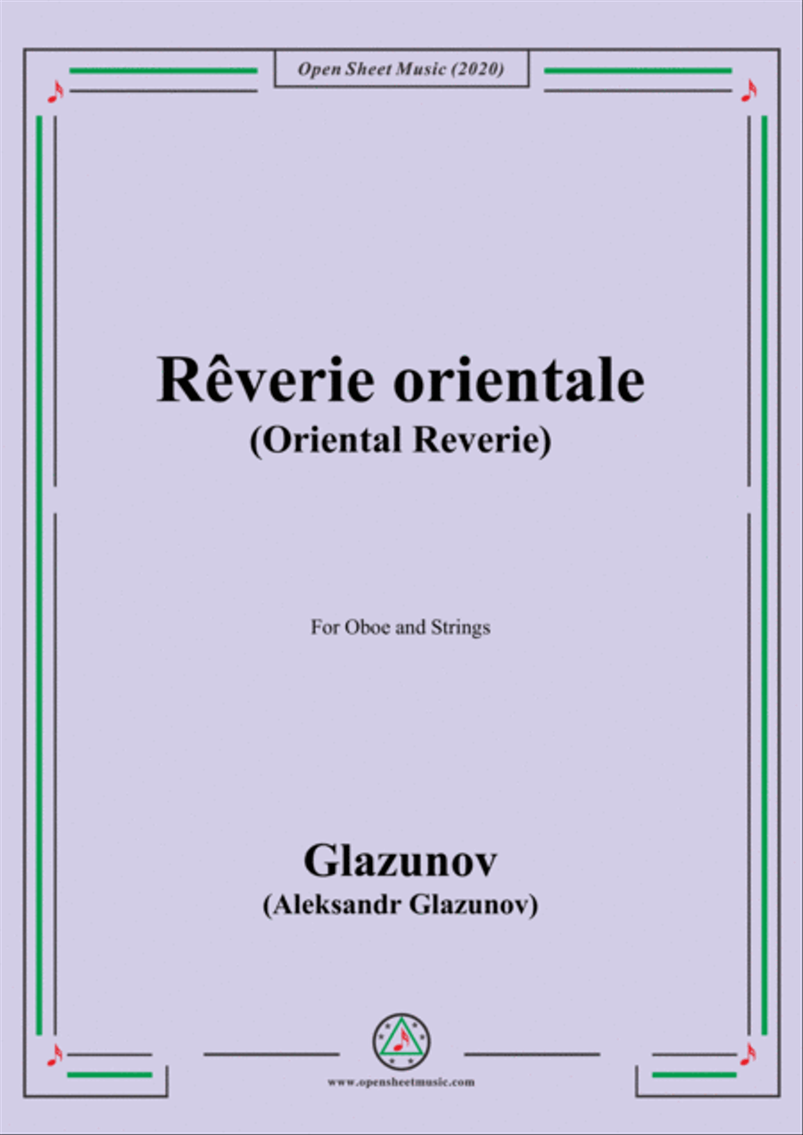 Glazunov-Rêverie orientale(Oriental Reverie),for Oboe&Strings Oboe scores gallery preview page 1